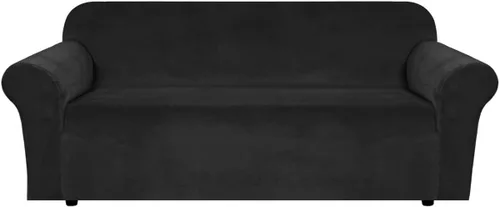 Vista 95 de H.VERSAILTEX Fundas de terciopelo elástico para sofá de dos plazas, fundas para sofá de 2 cojines para sala de estar, fundas deslizables con correas