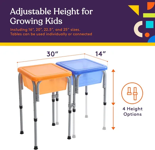 Vista 5 de Special Supplies Sensory Activity Table for Kids and Toddlers -with Plastic Buckets and Beach Toys for Interactive Learning - Water, Sand, and STEM