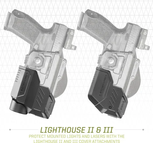 Vista 4 de Fobus RBT17BUND Funda táctica OWB con Lighthouse II & III para Glock 17, 22 y 31, Shadow Systems DR920 Full Size y MR920, Smith & Wesson 9mm y .40
