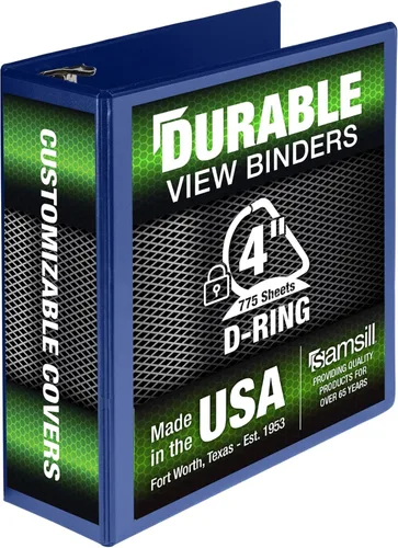 Vista 37 de Samsill Carpeta duradera de 3 anillos de 1 pulgada, fabricada en Estados Unidos, carpeta de anillos en D, cubierta transparente personalizable