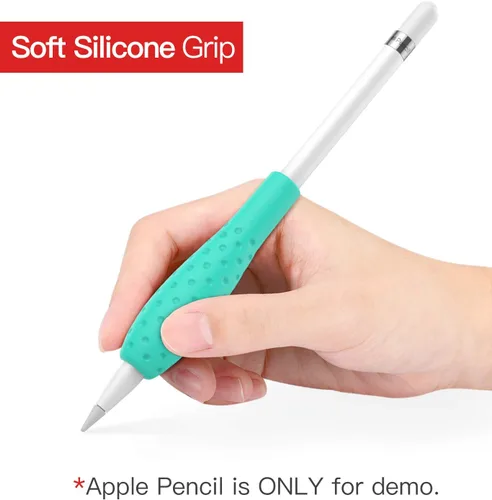 Vista 2 de MoKo [Paquete de 2] Funda protectora Ergo para agarre de silicona, accesorios compatibles con Apple Pencil de 1ª y 2ª generación, color blanco
