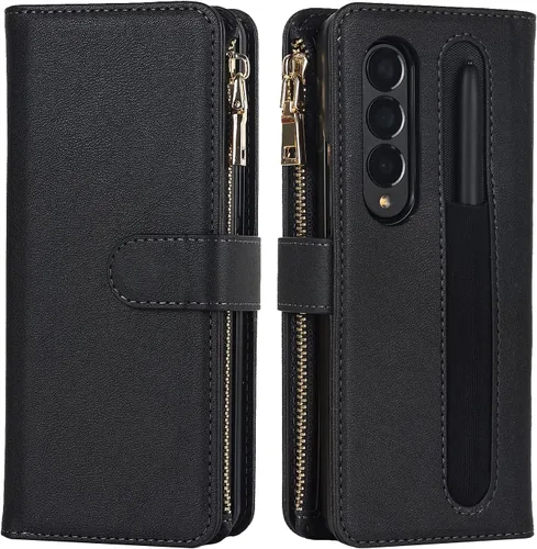 Vista 7 de SailorTech Funda de teléfono con diseño de cartera para Samsung Galaxy Z Fold 4 5G con soporte para bolígrafo S, 9 tarjetero, 1 monedero