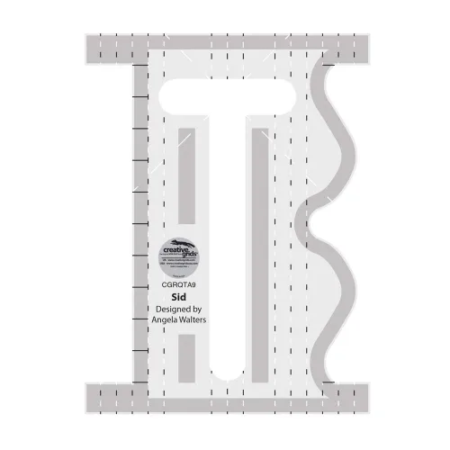 Creative Grids Herramienta de acolchado a máquina – Sid – CGRQTA9 – Fabricado en Estados Unidos, regla de plantilla acrílica antideslizante para
