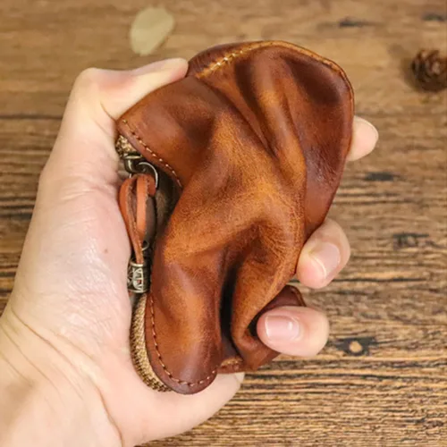 Vista 8 de 1 monedero pequeño para mujer, monedero de cuero con cremallera, monedero de cambio de cuero, monedero para monedas y varias tarjetas, bolsa