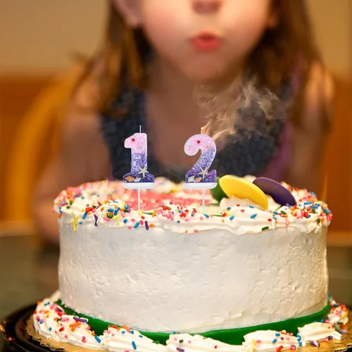 Vista 3 de Velas de cumpleaños, velas número 0, decoración de pastel de cumpleaños con temática de sirena, velas de feliz cumpleaños para pasteles, velas