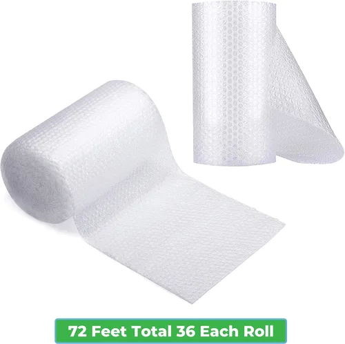 Vista 2 de Rollos grandes de amortiguación de burbujas de aire para embalaje resistente, mudanza, envío, cajas de embalaje 12 pulgadas x 72 pies en total