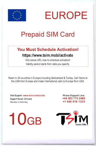 Vista 12 de Tarjeta SIM de viaje para Europa - 7 días de datos ilimitados en 36 países Red 5G de alta cobertura Prepago y activación automática
