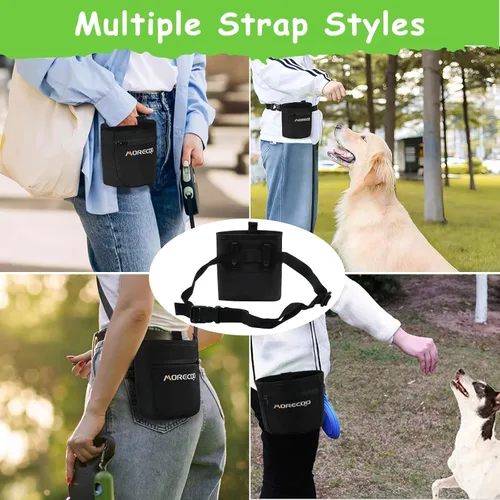 Vista 4 de SZO Bolsa de golosinas para perros con cierre magnético, bolsas de golosinas para entrenamiento de mascotas, bolsa de entrenamiento de perros