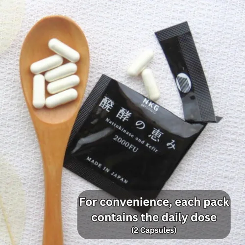 Vista 3 de Nattokinase 2,000 FU and Kefir Supplement - Made in Japan - Patented Double Edged Support for Cardiovascular and Circulatory System (30 Capsules)