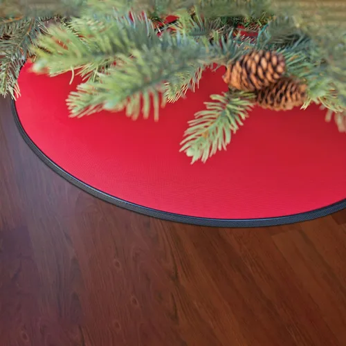 Vista 2 de Northlight Alfombrilla mediana prémium para árbol de Navidad, 22 pulgadas, color rojo y negro