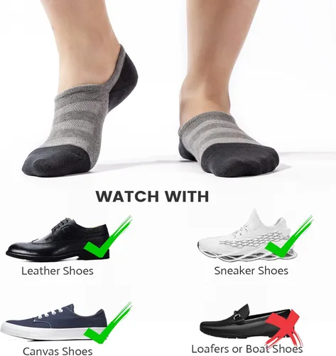 Vista 4 de IDEGG - Calcetines deportivos de algodón de corte bajo con agarre antideslizante para hombres