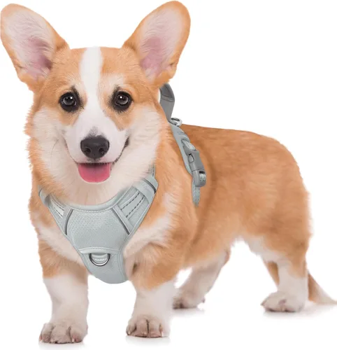 Vista 53 de BARKBAY Arnés para Perro Sin Tirones Talla Grande Arnés Reflectante para Perro con Clip Frontal y Asa de Control Fácil para Caminar Entrenar Correr
