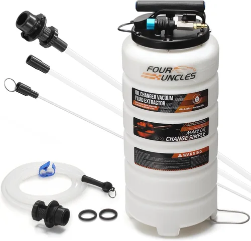 Vista 10 de FOUR UNCLES Bomba Extractora de Aceite Manual de 6.5L para Automotriz, Extractor de Fluido al Vacío con Removedor de Tanque de Bomba y 4 Tubos