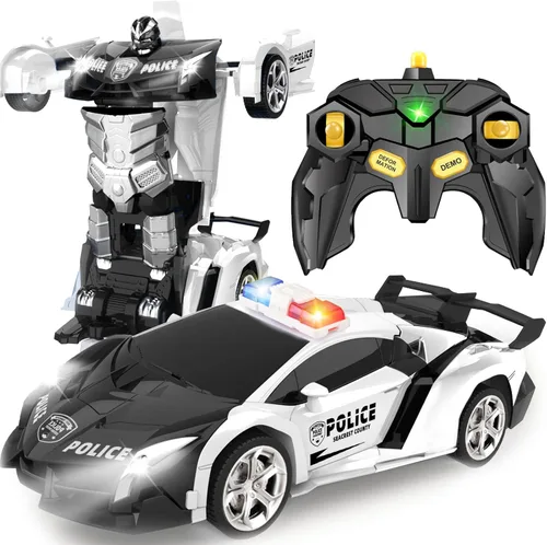 Vista 10 de Transform - Coche de juguete a control remoto para niños de 4 a 8 años, auto a control remoto para niños de 4 a 7 años, autos transformables