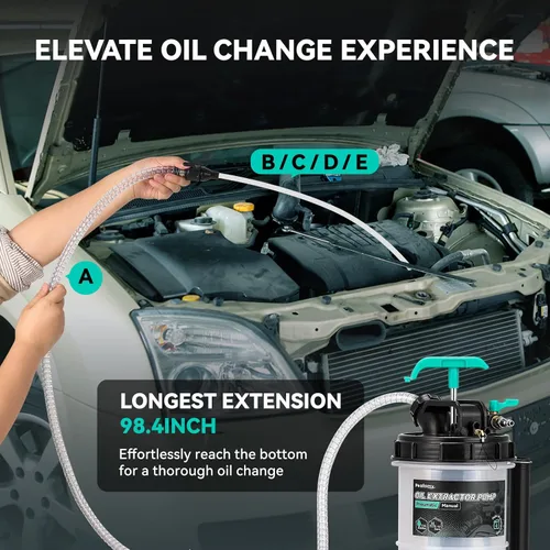 Vista 6 de Poafamx Bomba de Extracción de Aceite de 7.5L, Neumática/Manual, Bomba de Extracción de Líquido de 2 Galones, Bomba de Vacío para Cambio de Aceite