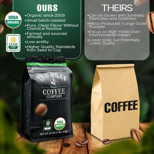 Vista 7 de The Bean Organic Coffee Company Mocha Java, tostado medio, café en grano entero, bolsas de 16 onzas (paquete de 2)