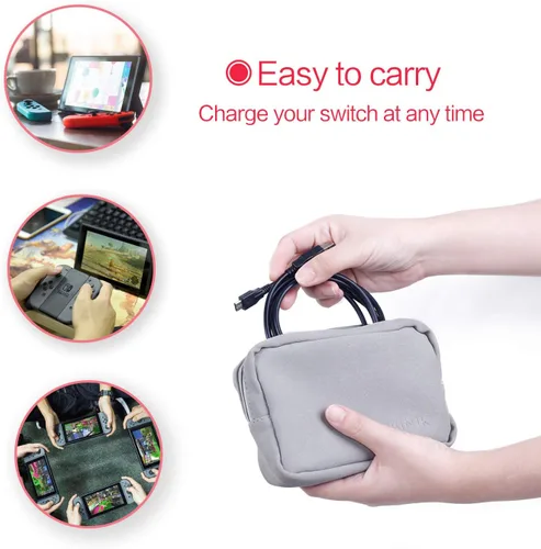 Vista 6 de HEATFUN Cargador USB C para Nintendo Switch, cable de carga rápida para Nintendo Switch, MacBook, Pixel C, LG Nexus 5X G5, Nexus 6PP9 Plus, One Plus