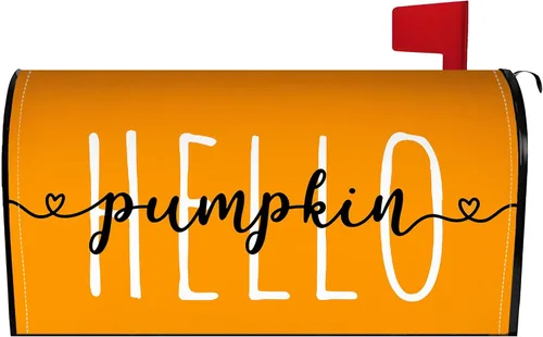 Vista 8 de Funda para buzón de otoño de 21 x 18 pulgadas, fundas para buzón de texto "Hello Fall", diseño de otoño de cosecha de Acción de Gracias, magnéticas