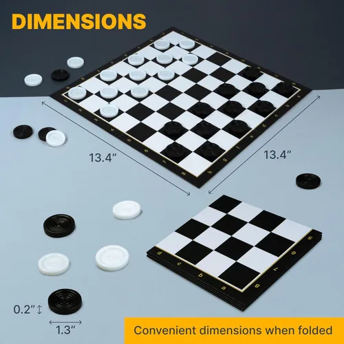 Vista 3 de Juego de mesa de damas con 30 piezas de damas, juego de mesa clásico para niños y adultos