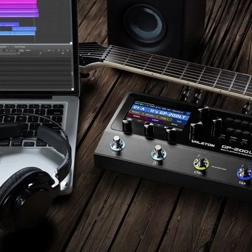 Vista 7 de Valeton GP-200LT Pedal de efectos múltiples Procesador de efectos de guitarra Pedal de graves Amplificador Modelado de gabinetes IR Simulación