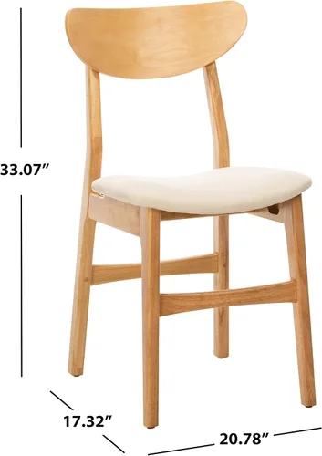 Vista 10 de Safavieh Home Lucca - Silla de comedor con cojín retro natural y blanco, juego de 2 natural / blanco