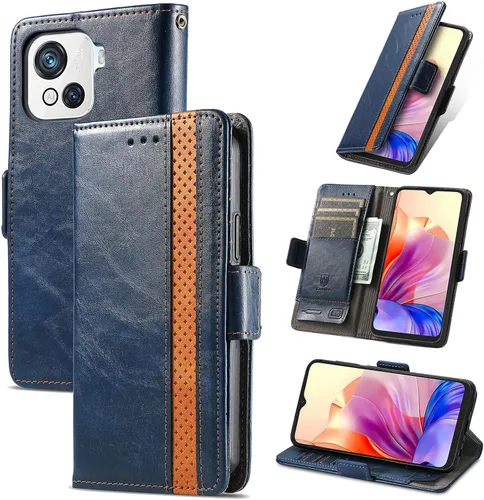 Vista 116 de Funda para Samsung Galaxy Z Fold3 5G, funda para Samsung Galaxy Z Fold 3 5G Funda de piel sintética con ranuras para tarjetas Flip Stand Funda Negro