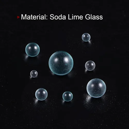 Vista 5 de HARFINGTON 250 cuentas de vidrio para hervir bolas de vidrio de 0.394 pulgadas de soda y cal para mezclar botellas, transparente