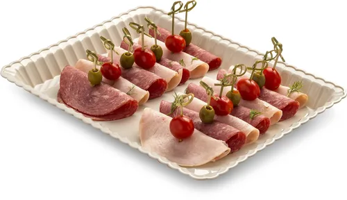 Vista 3 de Embellish Bandeja rectangular de plástico para servir de 9 x 13 pulgadas, paquete de 4, hueso