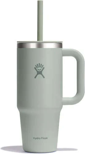Vista 28 de Hydro Flask Vaso de Viaje de 40 Oz con Asa, Tapa y Pajita - Acero Inoxidable Aislado en 40 Oz Birch