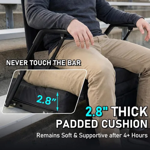 Vista 3 de Sheenive Asientos de estadio extra anchos para gradas (380 libras) – Suave y cómoda, silla grande y alta con soporte para la espalda, 2 piezas