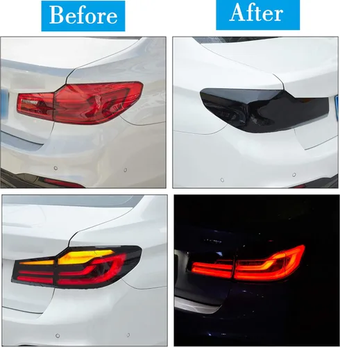 Vista 4 de TOMALL Película de vinilo oscuro negro de 78.7''x12'' para faros de coche, luz trasera, luces antiniebla, tinte autoadhesivo, calcomanías deportivas