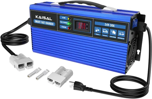 Cargador de batería para carretilla elevadora 24V 30A Cargador inteligente de 24 voltios 900 W Pantalla LCD totalmente automática Pallet Jack