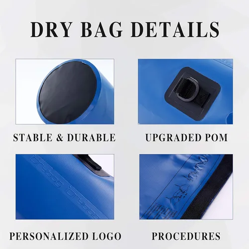 Vista 2 de IDRYBAG Bolsa seca para kayak impermeable 2L/5L/10L/15L/20L, pequeña bolsa impermeable para navegación