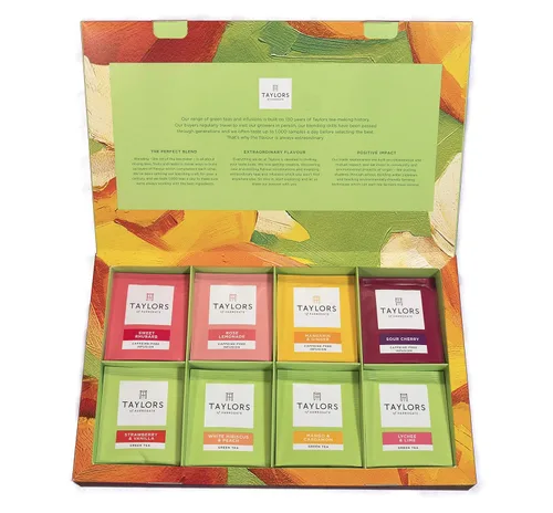Vista 3 de Taylors of Harrogate Caja variada de té verde, infusiones de hierbas y tés especiales surtidos, 96