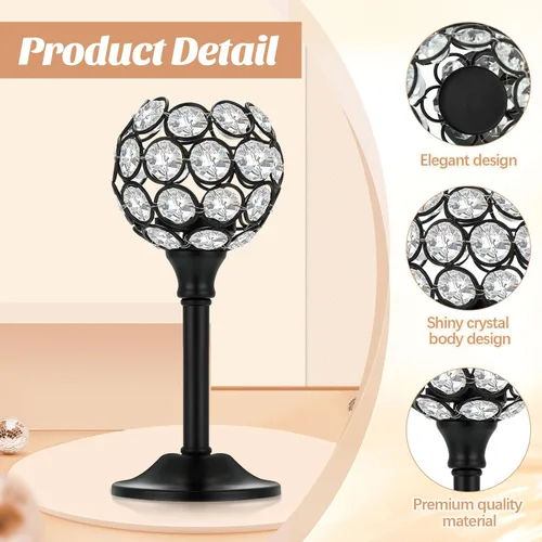 Vista 4 de Qunclay 18 portavelas de cristal a granel, centros de mesa para mesa de boda, centros de mesa decorativos de cristal, decoración de mesa de comedor