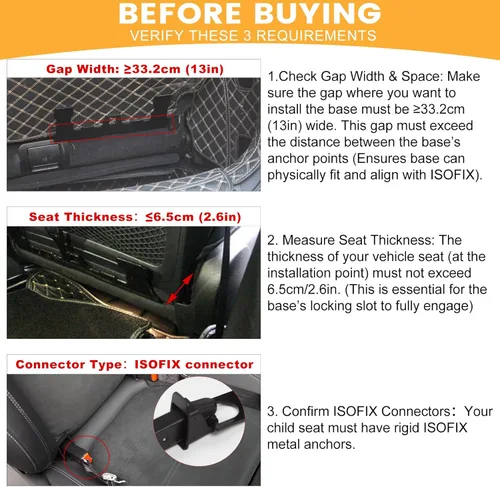 Vista 2 de Kit de anclaje de pestillo de asiento de automóvil – Convierte los autos más antiguos a la interfaz de compatibilidad ISOFIX, adaptador de asiento