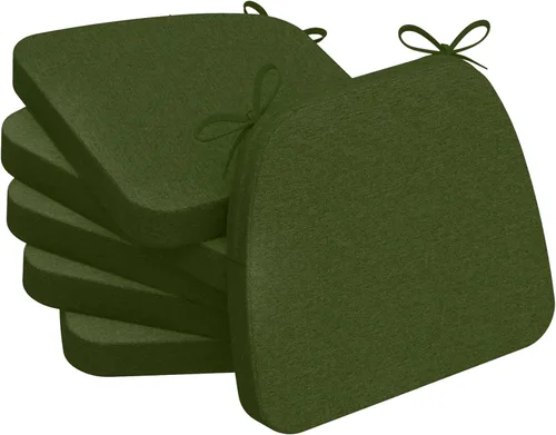 Vista 18 de AAAAAcessories - Cojines para silla en forma de D, 2" de espesor, almohadillas para sillas de comedor con lazos y removibles, cubierta lavable a