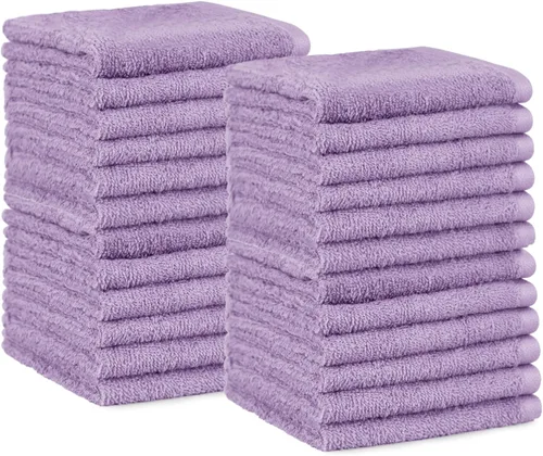 Vista 9 de Amazon Basics Toallas de algodón para la cara, suaves, absorbentes, paquete de 12, color negro, 12 x 12 pulgadas