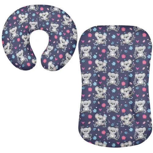 Vista 13 de Funda para tumbona de bebé floral de hongos bohemios y funda de almohada de lactancia, 2 piezas, ovalada, reloj de arena, rectangular, para moisés