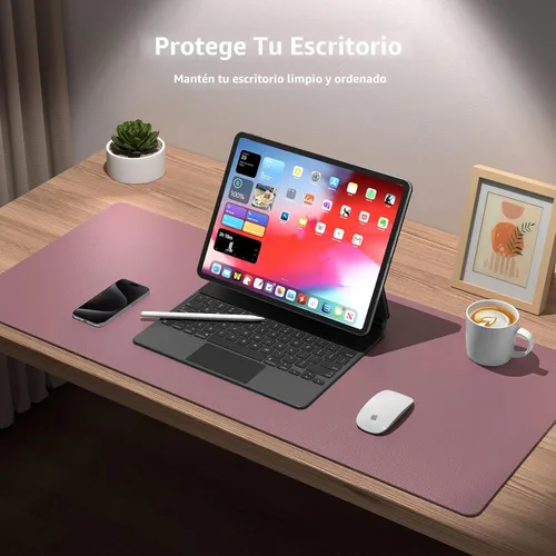 Vista 3 de Aothia Protector de Escritorio de Cuero, Alfombrilla para Ratón, Alfombrilla de Escritorio de Oficina, Secante de Escritorio de Cuero PU