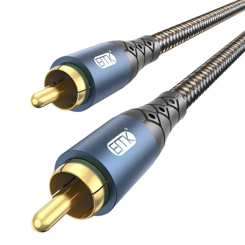 Vista 14 de EMK Cable de extensión RCA Splitter 2 macho a hembra, doble blindaje chapado en oro, de nailon trenzado, divisor RCA de 1 hembra a 2 macho