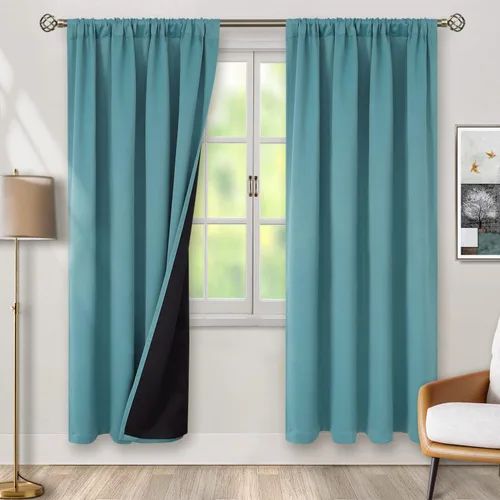 Vista 92 de BGment - Cortinas opacas para sala de estar de 63 pulgadas de largo, juego de 2 paneles, cortinas para oscurecer toda la habitación, cortinas
