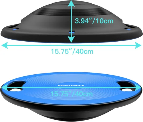Vista 5 de EVERYMILE Wobble Balance Board, Exercise Balance Stability Trainer Portable Balance Board with Handle for Workout Core Trainer Physical Therapy &