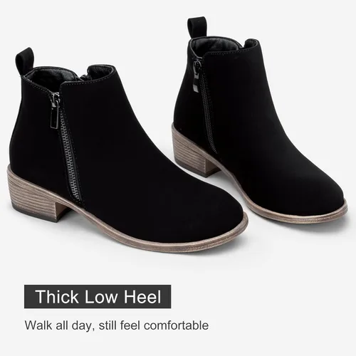 Vista 3 de Jeossy Botines de tacón grueso y bajo para mujer