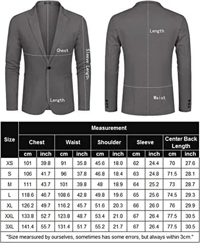 Vista 6 de Coofandy Abrigo deportivo casual para hombre ajuste regular ligero chaqueta de lino con un botón