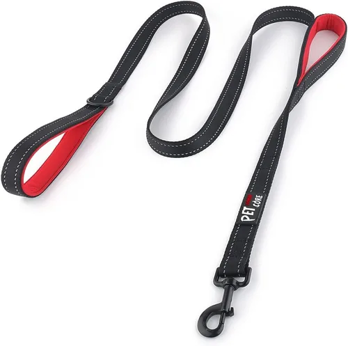 Vista 11 de Plutus Pet Correa de perro de doble asa de 4 pies, resistente, reflectante de doble asa para entrenamiento de seguridad, para perros medianos y Beige