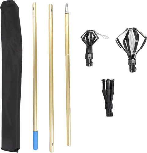 Kit de herramientas cambiadoras de bombillas de techo alto, poste de extensión de aleación Ti con cesta extraíble para reemplazo fácil y seguro de