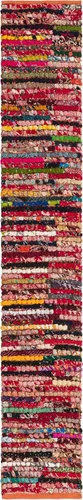 Vista 2 de Unique Loom Alfombra trenzada de la colección Chindi, multirayas (1 pies 2 pulgadas x 6 pies 1 pulgada, multicolor y negro)