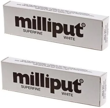 2 masillas Milliput Superfine de 2 partes autoendurecibles, color blanco