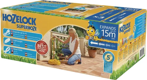 Vista 8 de HOZELOCK - Manguera extensible Superhoze de 24.6 ft: Manguera flexible, se estira hasta 3 veces la longitud original Con 2 accesorios Aquastop